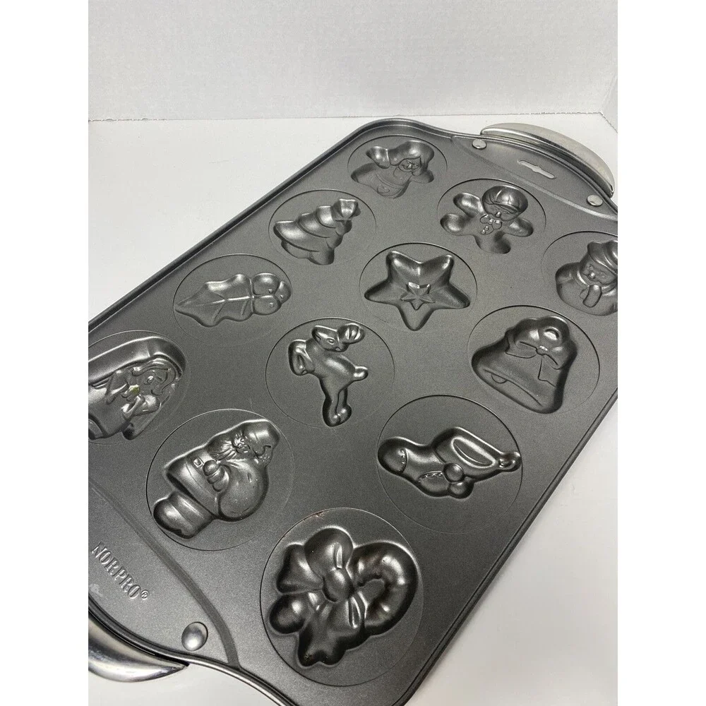 Norpro Christmas Cookie Sheet 12 Shapes Gingerbread Holiday Nonstick Baking Pan